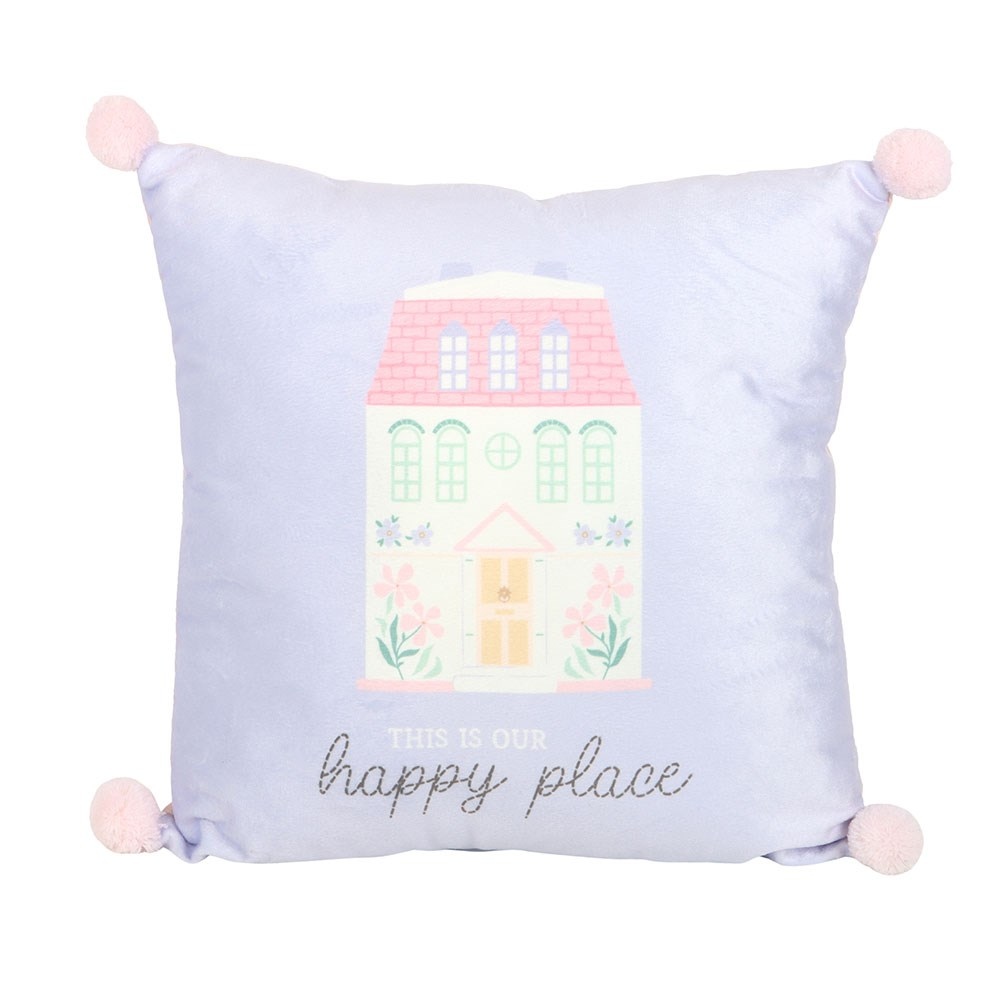 Something Different - 35cm Square This Is Our Happy Place Square Cushion - Multicolours